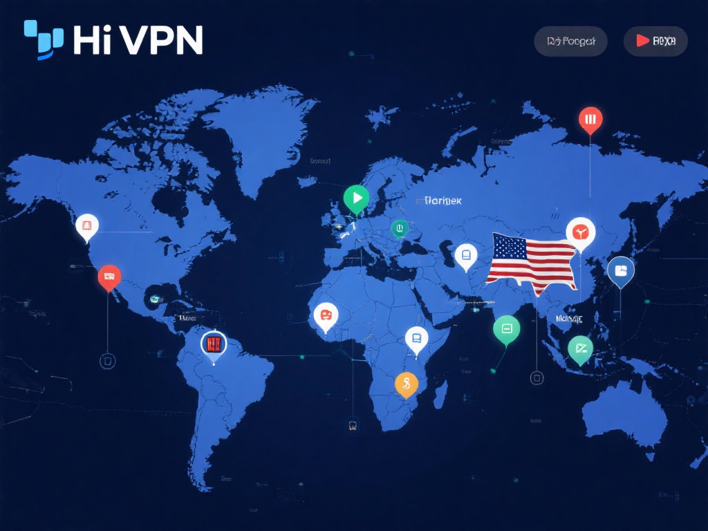 多节点覆盖，畅游全球网络
hi&nbsp;VPN在多个国家
